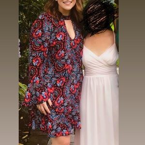 Beautiful and Vibrant  Pattern Long Sleeve Knit Dress